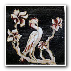 Мозаичное панно - «Журавль на дереве»