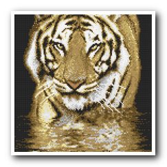 Мозаичное панно - «Тигр»