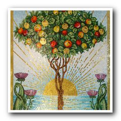 Мозаичное панно - «Яблочное дерево»