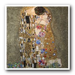 Мозаичное панно - ««Поцелуй»   по  картине  Гюстава  Климта»