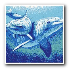 Мозаичное панно - «Дельфины»